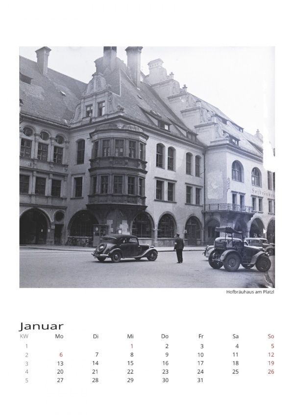 Kalenderseite München mit Fotografien von Herbert Wendling