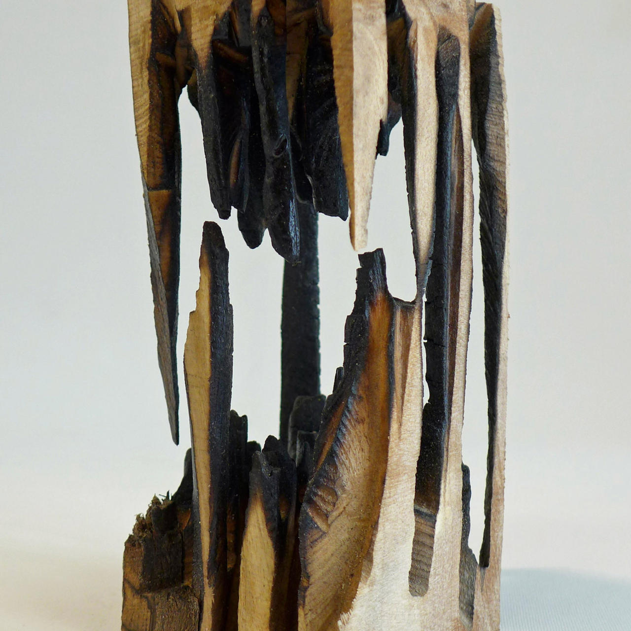 Detail der Holzskulptur Ausgebrannt von Elsa Nietmann