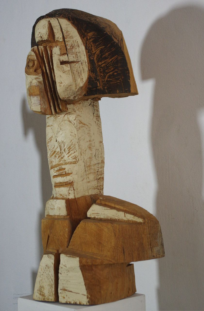 (Holz-) Büste weiblich von Peter Kobierski