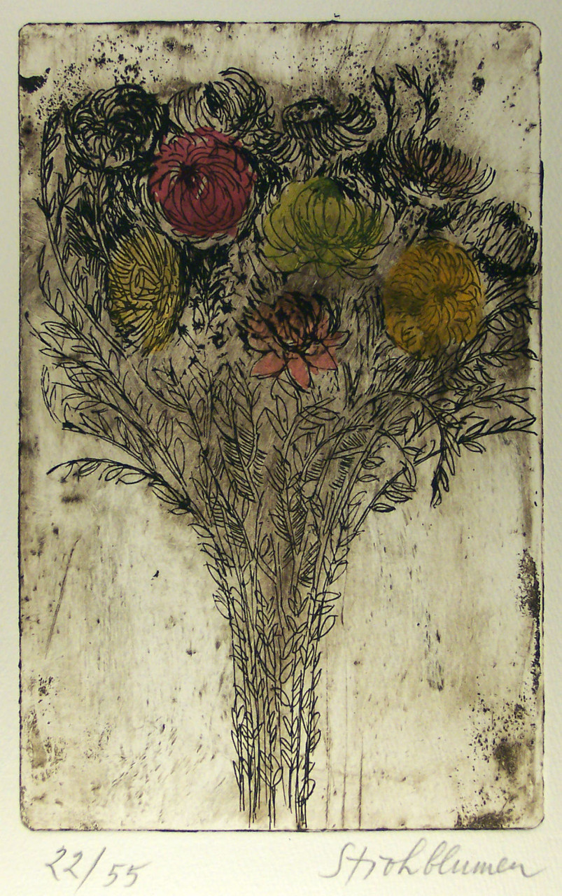 Gezeichneter Blumenstrauß, Vogl, Abschied von den Wiesenblumen