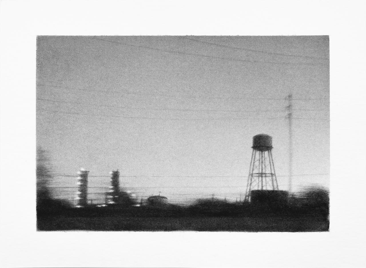 Manuel Rumpf, Peripherie #22, 2024, 22x30, Tuschemalerei auf Papier