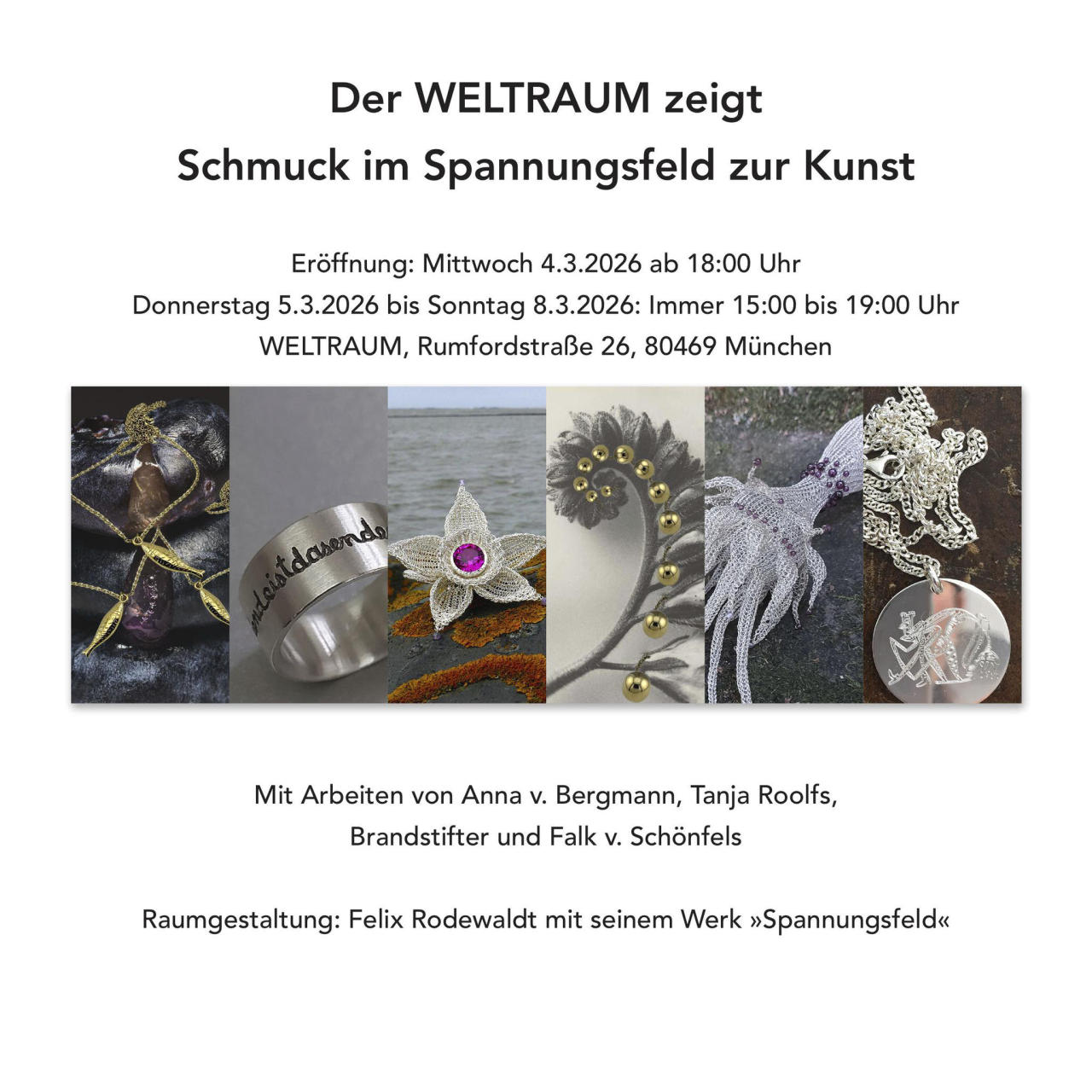 Der Weltraum zeigt Schmuck im Spannungsfekd zur Kunst