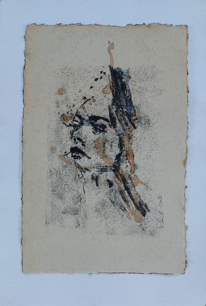 Ölfrottage von Katrin Weinrich